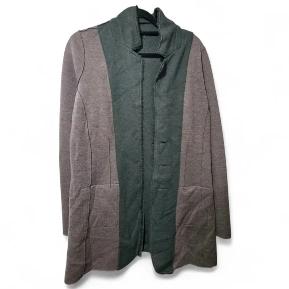 Eileen Fisher Double Felt Merino Wool Jacket Green